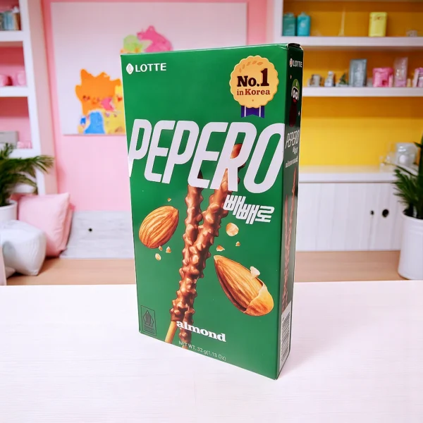 PEPERO KOREA 32GR ALMENDRAS LOTTE C/VERDE
