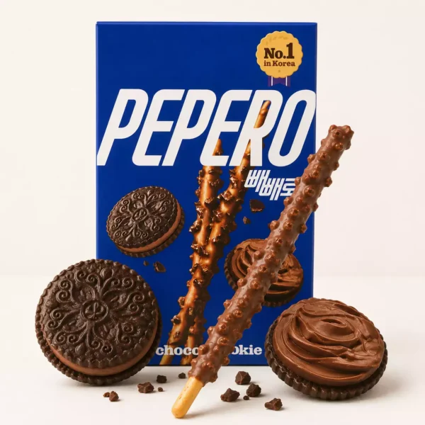 PEPERO KOREA 32GR CHOCO COOKIE LOTTE C/AZUL