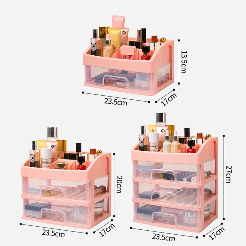 Thyle 2 cajones de plástico organizadores, mini caja organizadora apilable  de plástico para cajones, contenedores de almacenamiento transparentes para