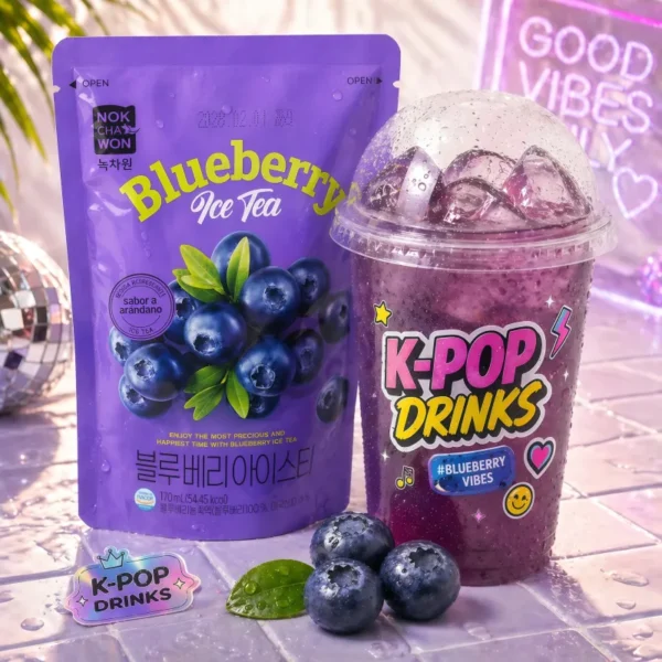 BLUEBERRY ICE TEA COREANO 170 ML REFRESCANTE SABOR A ARANDANOS NOK CHA WON