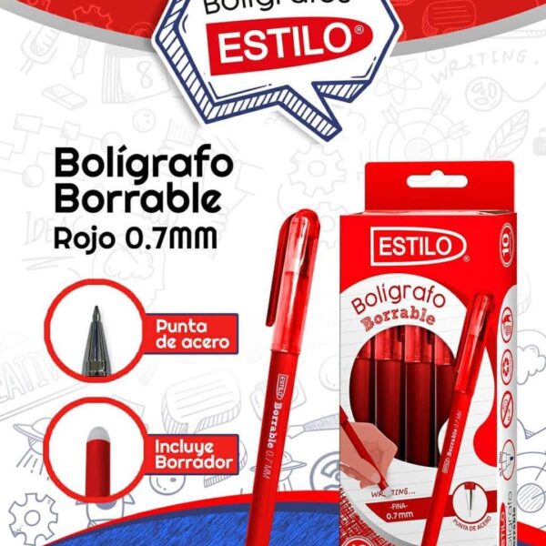 BOLIGRAFO BORRABLE TINTA GEL PF 0.5MM *UND C/ROJO
