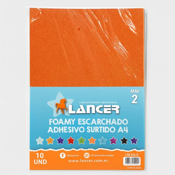 FOMIX A4 ADHESIVO ESCARCHADO *10 COLORES SURTIDOS LNC