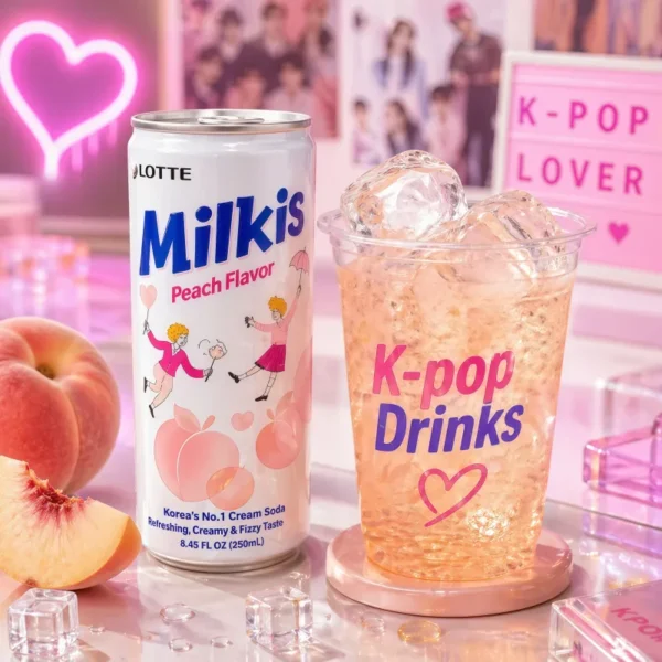 MILKIS BEBIDA CARBONATADA SABOR A DURAZNO 250ML LOTTE KOREA