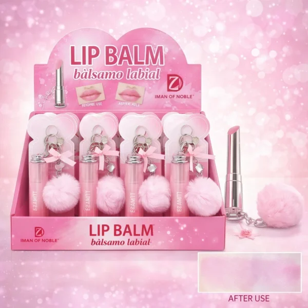 LIP BALM WATERPROOF LLAVERO CANDY POMPOM