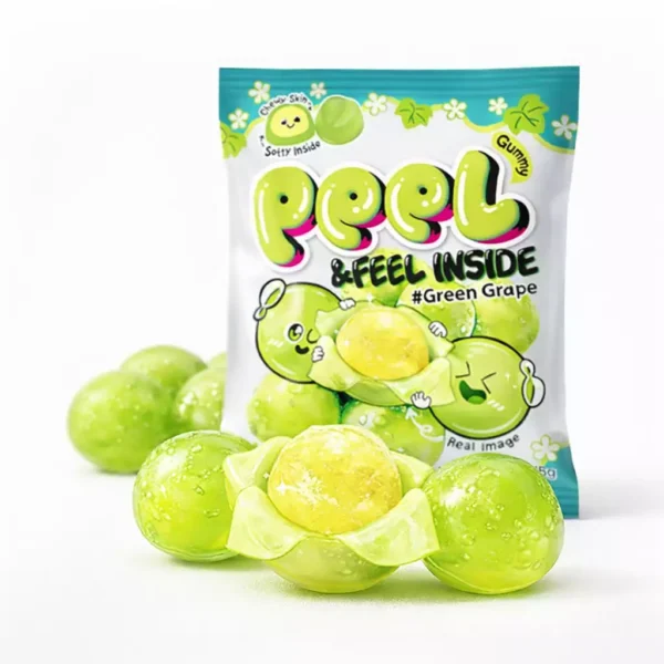 GOMITAS KOREANAS QUE SE PELAN PEEL GUMMIES 58G UVA VERDE