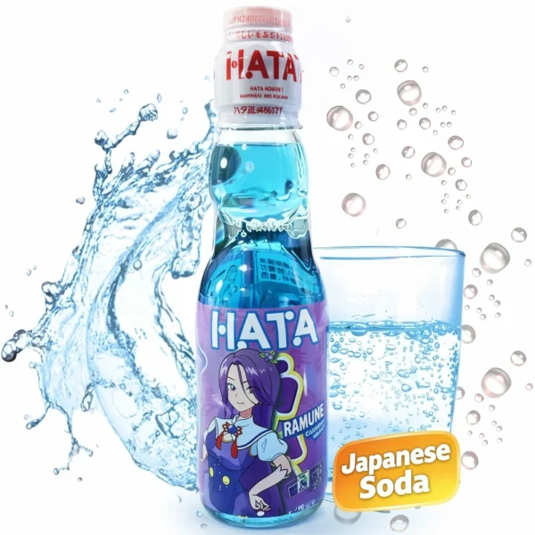 BEBIDA JAPONESA CARBONATADA HATA RAMUNE 200ML SABOR ARANDANO