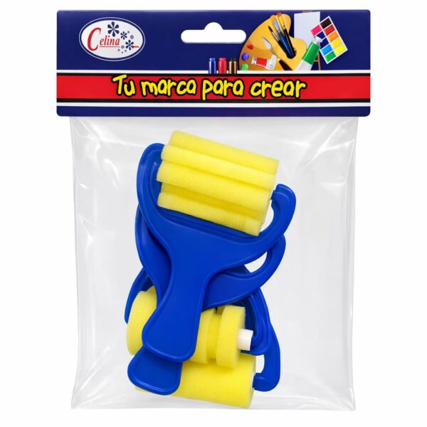 RODILLO ESPONJA DE ARTE 4 PCS CELINA