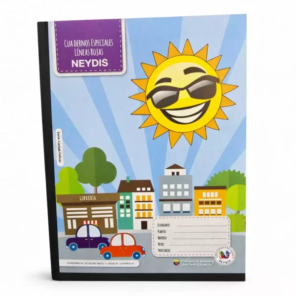 CUADERNO COSIDO 4LINEAS #2 CUADRO 8 MIXTO A4