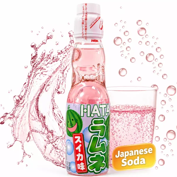 BEBIDA JAPONESA CARBONATADA HATA RAMUNE 200ML SABOR SANDIA