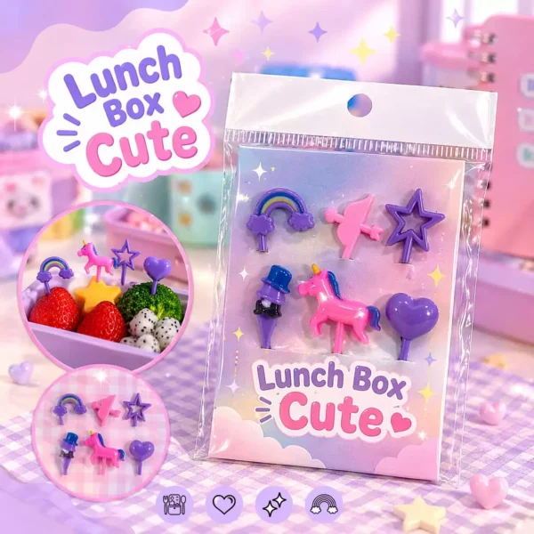 PINCHOS LUNCH 6PCS UNICORNIO FOOD PICKS