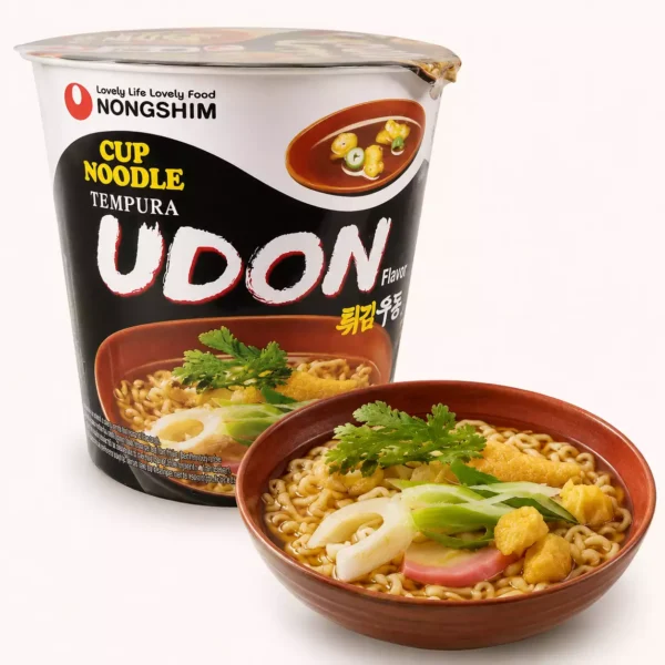 FIDEO INSTANTANEO RAMEN NONGSHIM CON BASE PARA SOPA SABOR A MARISCOS UDON CUP 62GR