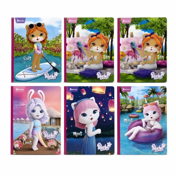 cuaderno cosido pasta flex peluches norma taiso