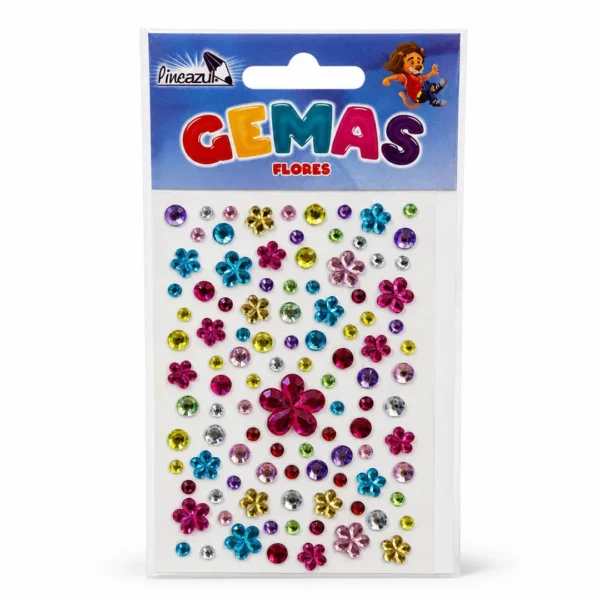 gemas adhesivas flores colores pincazul