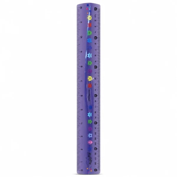 regla 30cm flexible pixel game azul retro