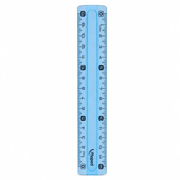 regla plastica 15cm maped cpl azul