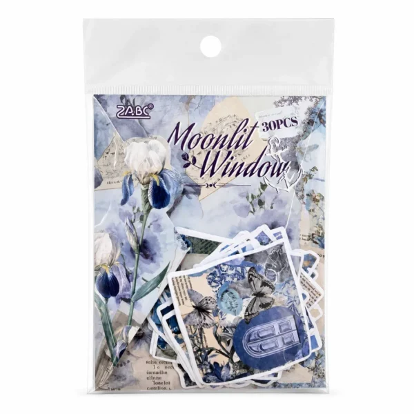 stickers deco postal moonlit window 30 pcs