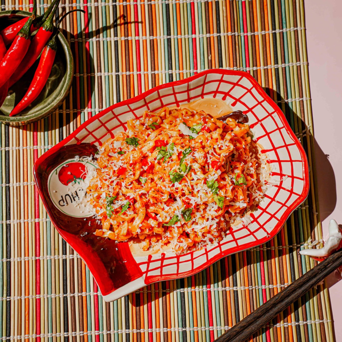 BULDAK INSTANTANEO RAMEN PINK STEWED CHEESE CHICKEN NOODLE SAMYANG 130GR - Imagen 2