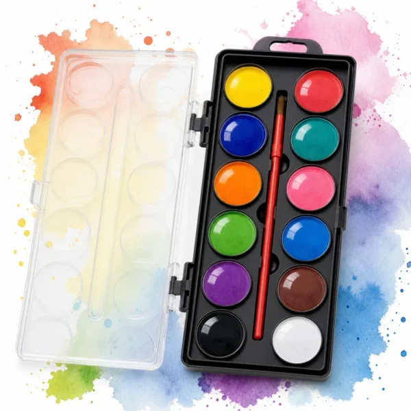 acuarela 12 colores panda pincel estuche