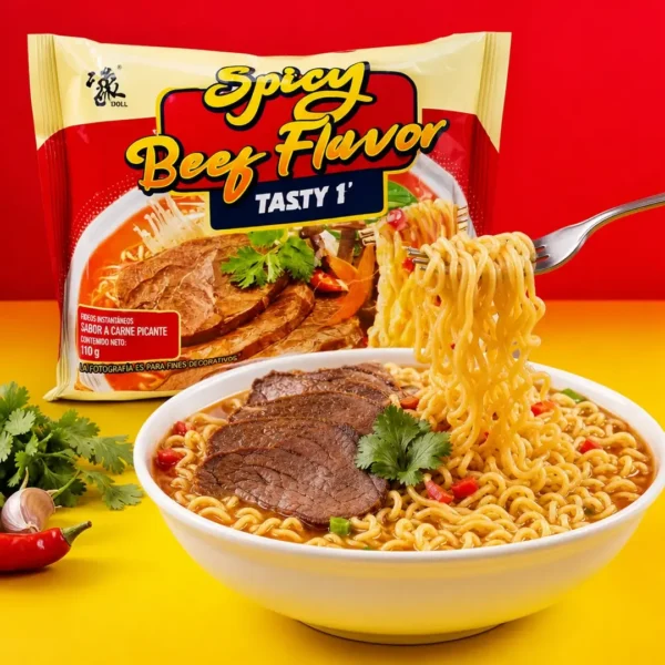 baixiang tasty 1 fideos instantaneos carne picante