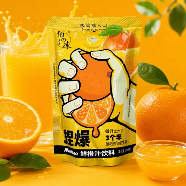 bebida naranja nie bao pouch sorbete