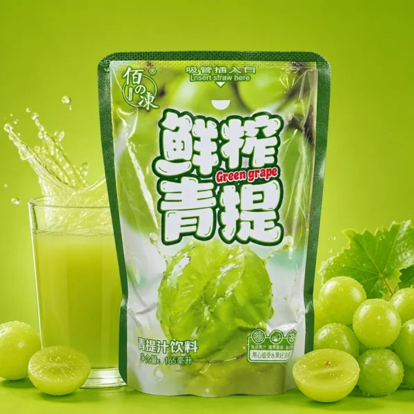 bebida de uva verde 165ml mini pouch con sorbete