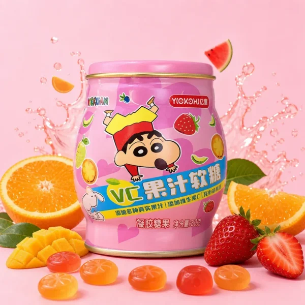 caramelos vitamina c crayon shin chan frasco rosa 80g