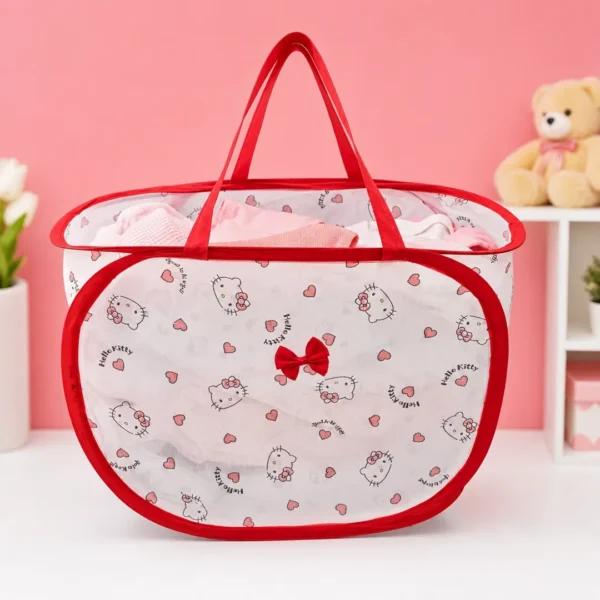cesto de ropa hello kitty malla rojo taiso