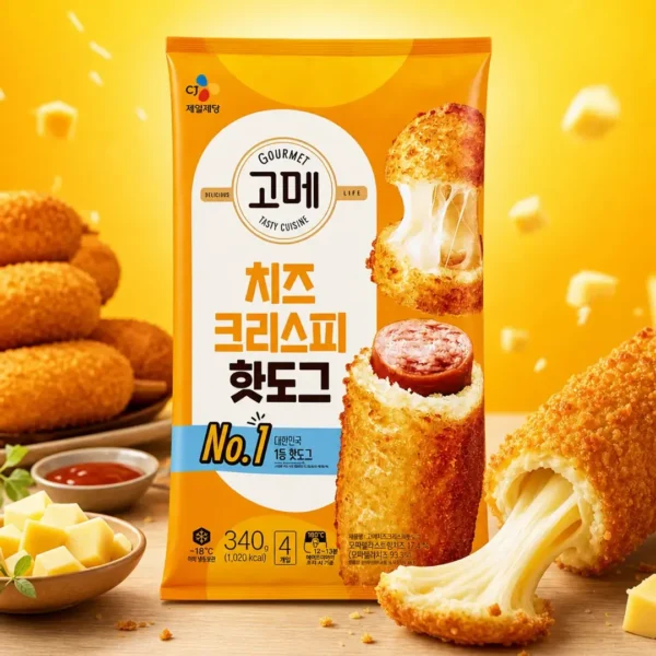 corn dog coreano gourmet crispy set 4pcs 340gr extra queso mozarella y salchicha taiso shop