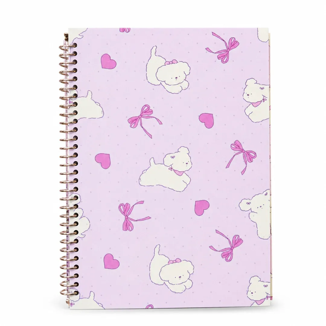 cuaderno inteligente infinito binder a4 perritos rosado
