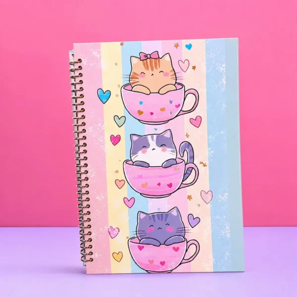 cuaderno inteligente infinito tipo binder a4 gatitos kwai