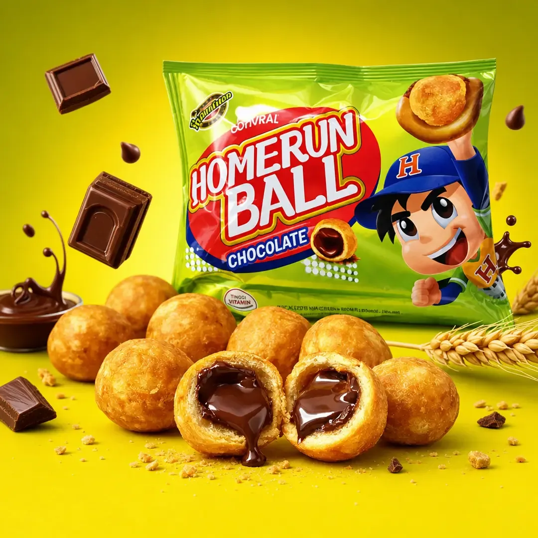 galleta koreana rellena de chocolate 46g homerun ball taiso shop