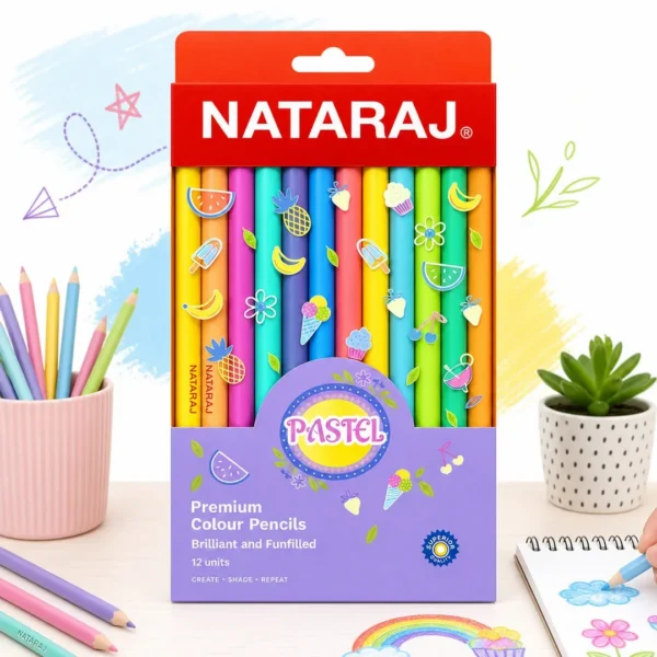 lapices de colores 12 colores pastel nataraj premium taiso shop