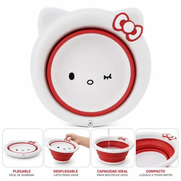lavacara plegable redondo hello kitty blanco y rojo 32 cm taiso shop 2