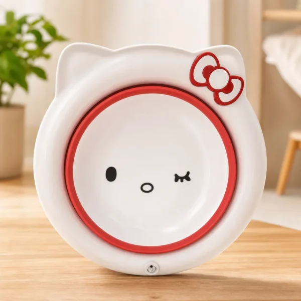 lavacara plegable redondo hello kitty blanco rojo 32cm