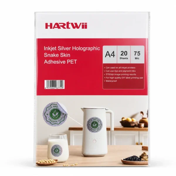 PAPEL ADHESIVO HOLOGRÁFICO A4 20 UNDS 75 MICRAS DE GROSOR HARTWII