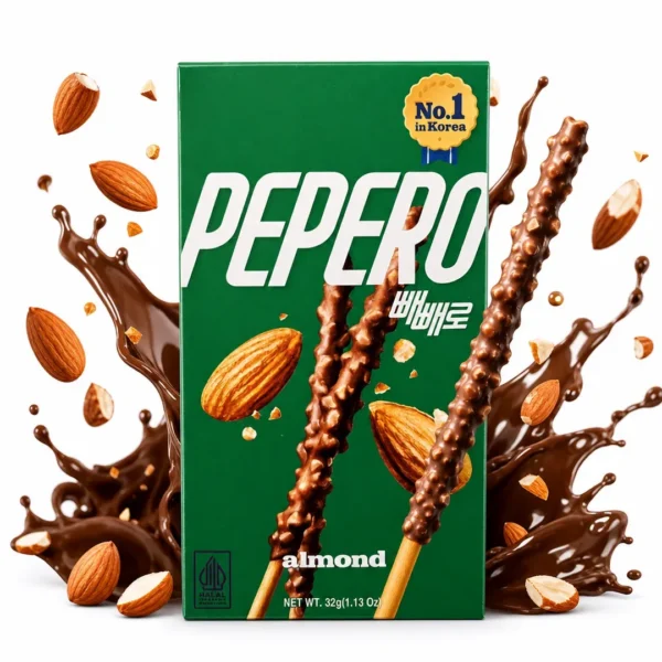pepero lotte almendras 32g chocolate corea