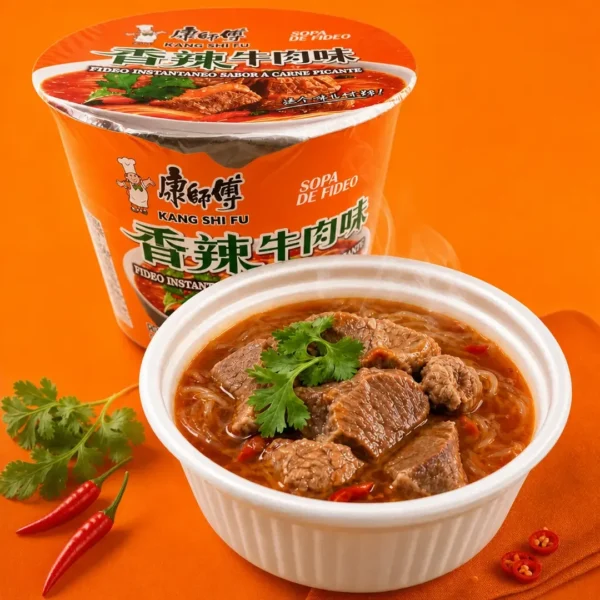 ramen chino kang shi fu bowl 108gr sabor a carne picante taiso shop