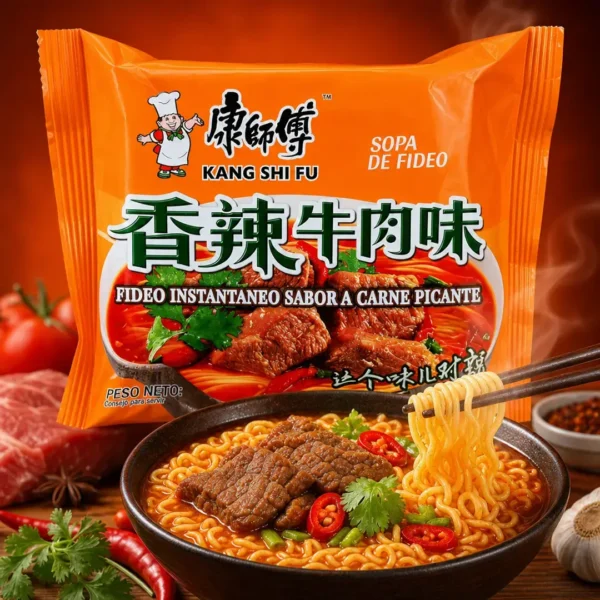 ramen fideos instantaneos carne picante kang shi fu 104g