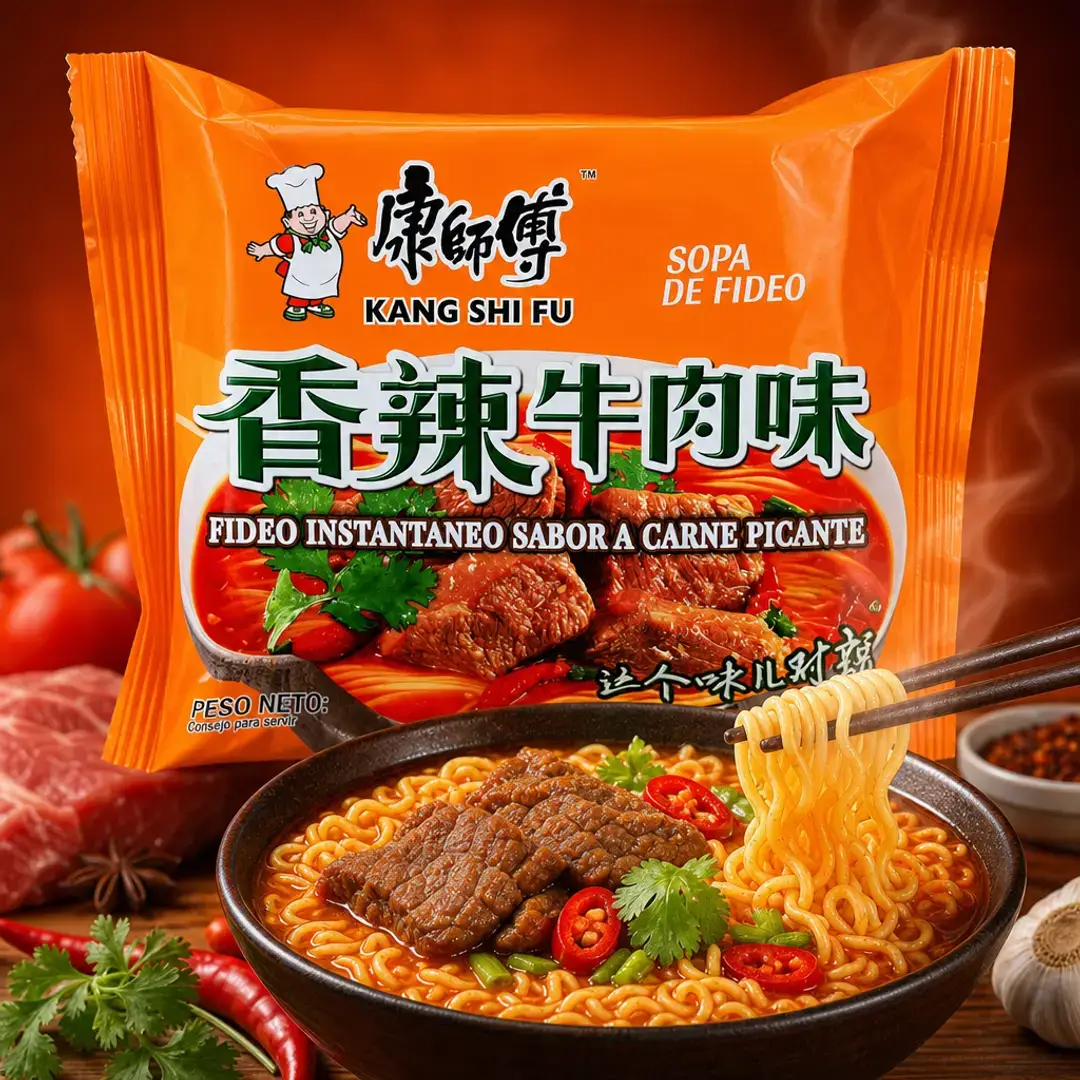 ramen fideos instantaneos carne picante kang shi fu 104g