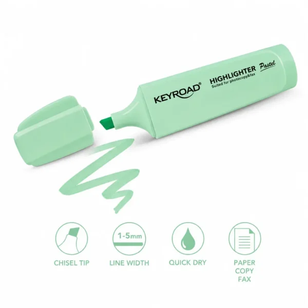RESALTADOR VERDE PASTEL KEYROAD
