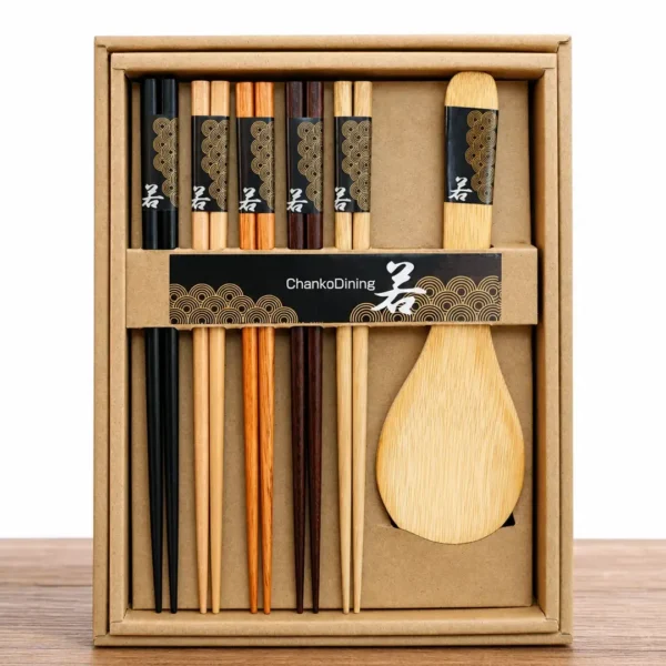set palillos bambu espatula chankodining taiso