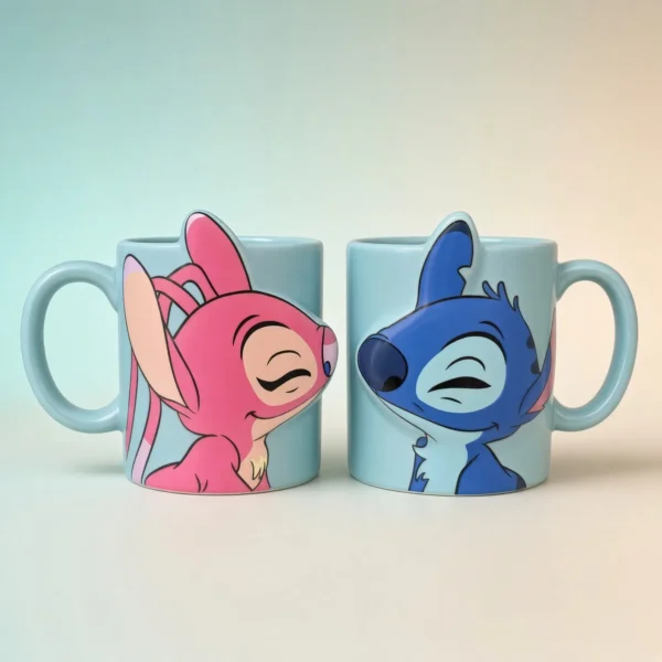 set tazas pareja stitch angela 3d taiso shop