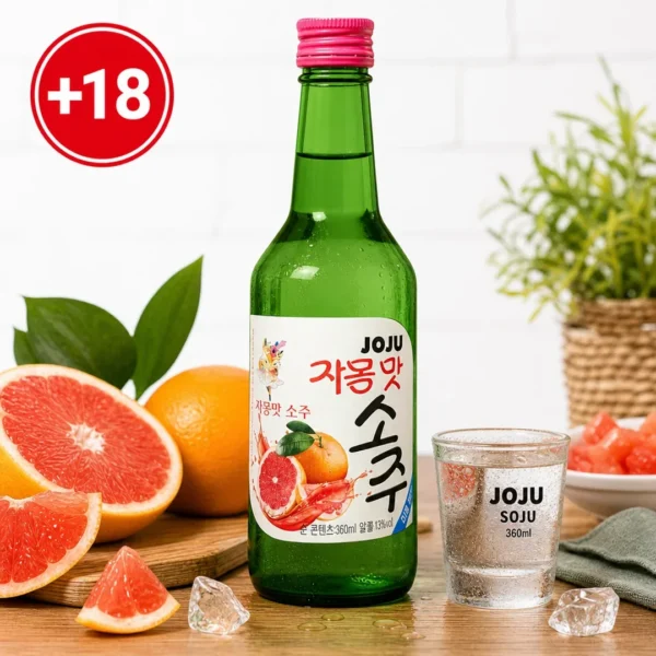 soju coreano joju toronja 360ml botella verde