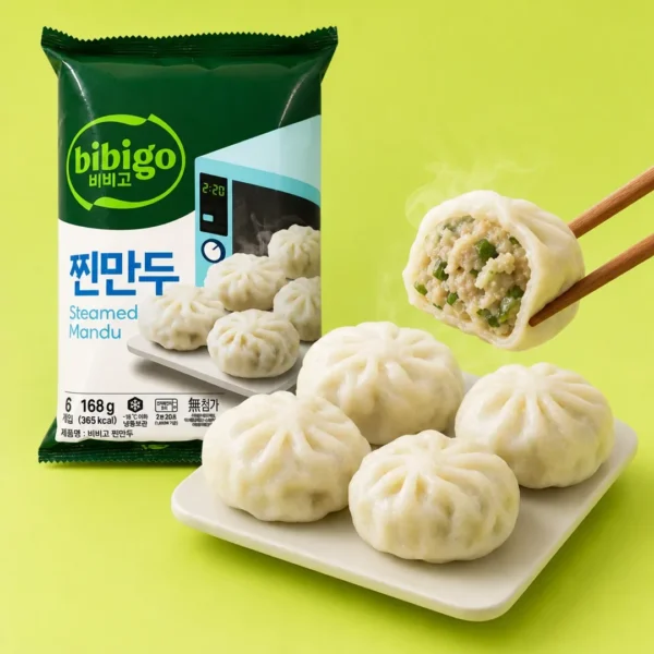 steamed mandu coreano bibigo 6pcs 168gr carne de cerdo taiso shop