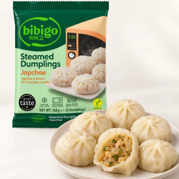 STEAMED MANDU COREANO DUMPLING  BIBIGO 6PCS 168GR VEGANO JAPCHAE