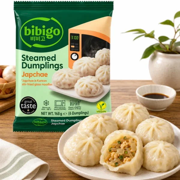 steamed mandu coreano dumpling bibigo 6pcs 168gr vegano japchae taiso shop