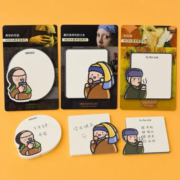 sticky notes adhesivos moka obras arte taiso shop