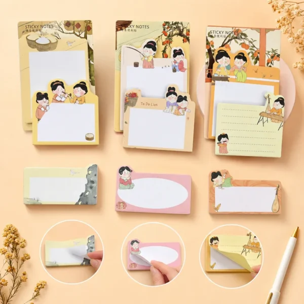 sticky notes adhesivos moka ilustraciones retro taiso shop