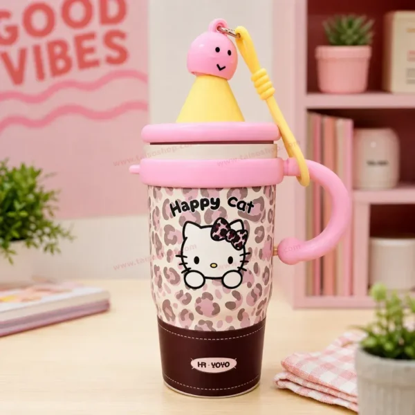 TERMO DE HELLO KITTY ACERO INOXIDABLE 600ML LEOPARDO