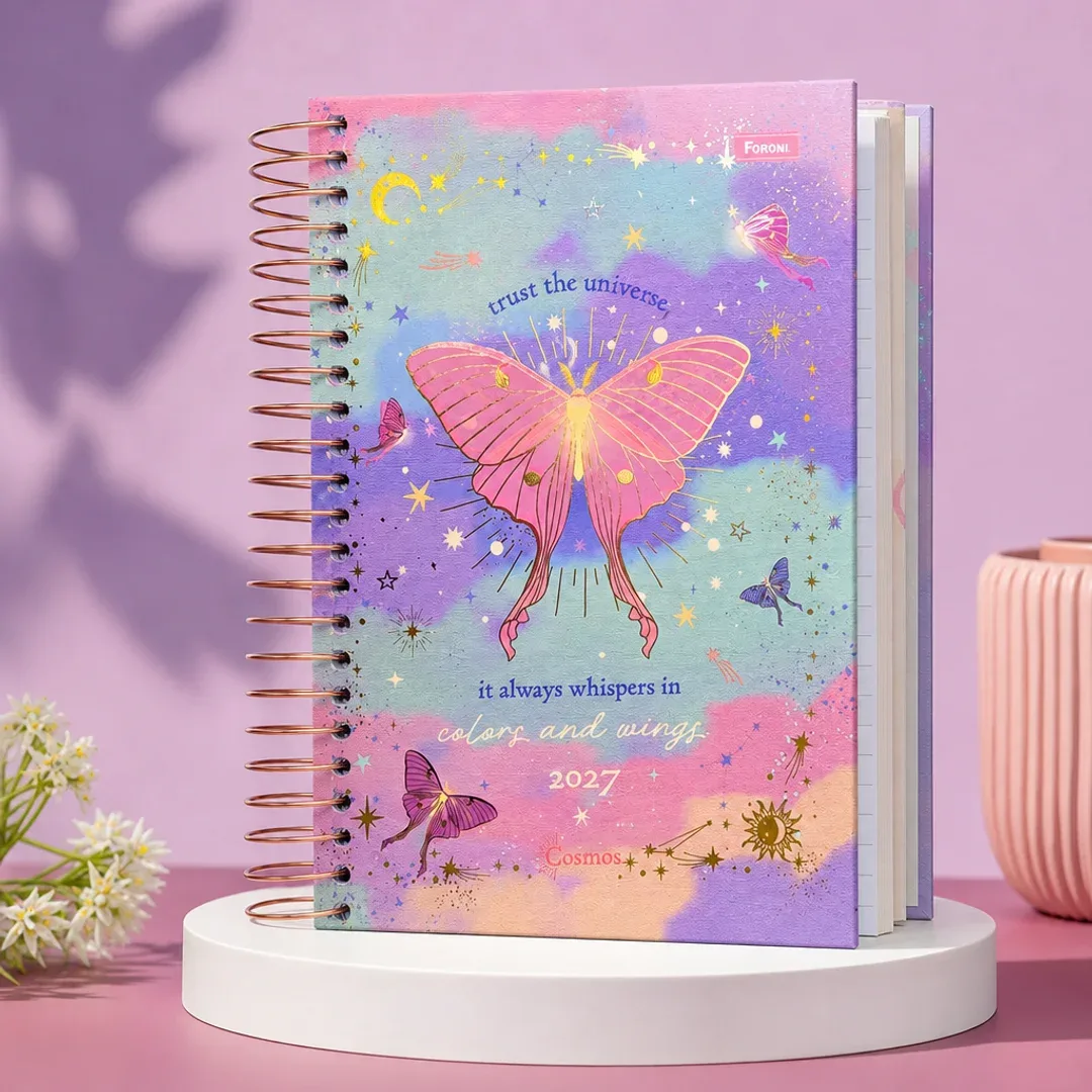 agenda 2027 cosmos mariposa colores pasteles foroni a5